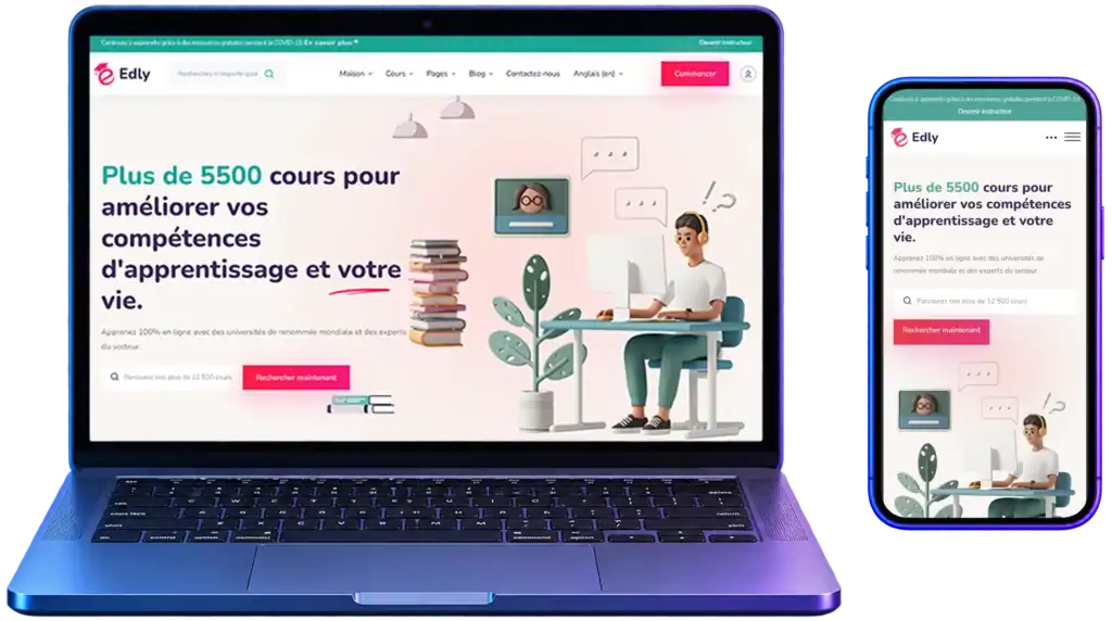 aperçu mobile du site Edly pour formation en ligne