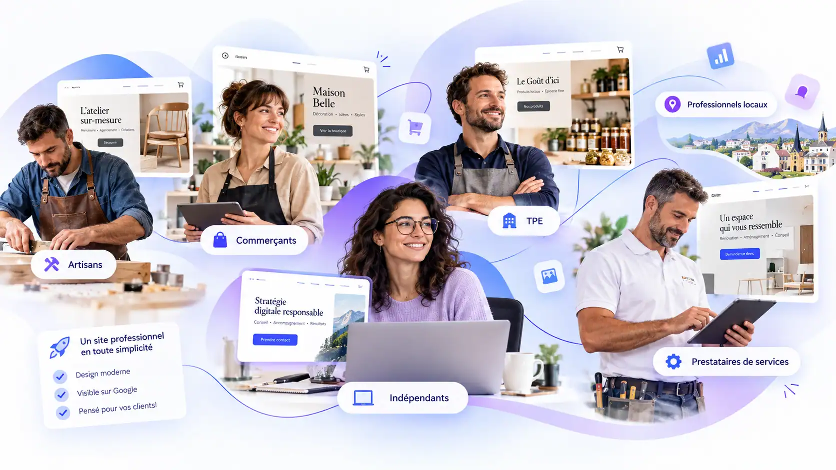 Site vitrine professionnel pour artisans, commerçants, indépendants, TPE et professionnels locaux