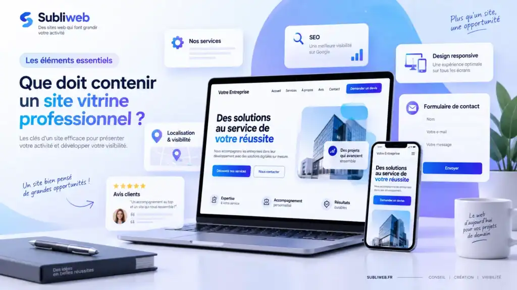 Que doit contenir un site vitrine professionnel ?