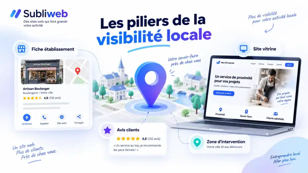 visibilité locale sur Google pour professionnel avec site vitrine