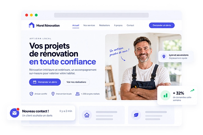 Mockup de site vitrine professionnel Subliweb